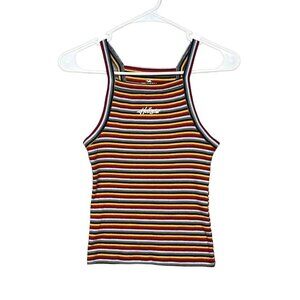 HOLLISTER SLIM Tank Top Striped HIgh Ribbed Neck Size S Juniors‎ Y2K